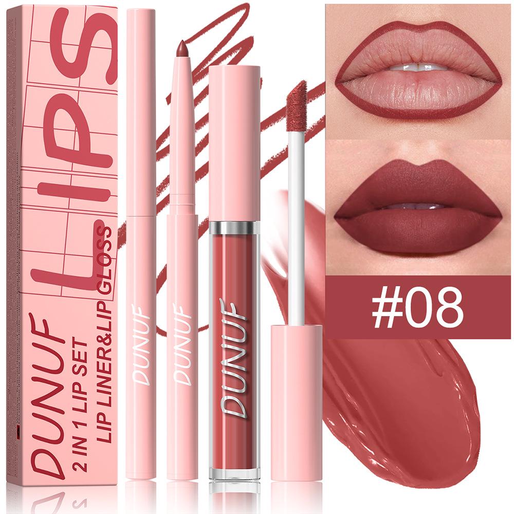 DUNUF 2-in-1 Waterproof Lip Liner & Gloss: Long-Lasting - Please Verify Details!