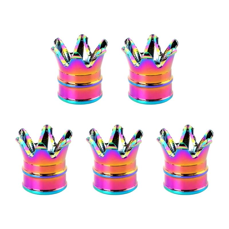5Pcs Rusts Resistant Bicycles Valves Cap Aluminum Alloy Construction Ergonomic Designs Secure Tightening For Biking Tire