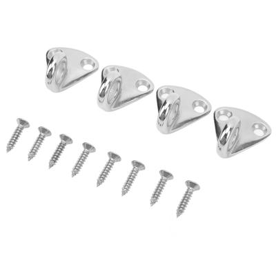 4PCS Fender Hook Stainless Steel Marine Ring Hook with 8 Screws for Tying Ropes and Hanging Clothing