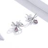Yinziyun Sterling Silver Bow & Heart Earrings - S925 Christmas Jewelry for Women (SCE962)