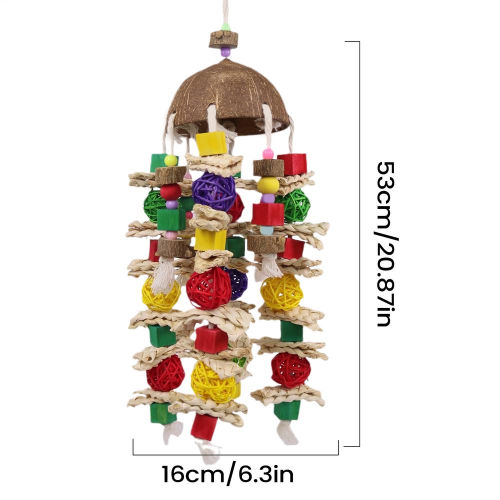 

Bird Chewing Toys Colorful Bite-resistant Wooden Bird Cage Toy For Macaws For Macaws Sparrow Parakeet Conures Cockatiels Finches
