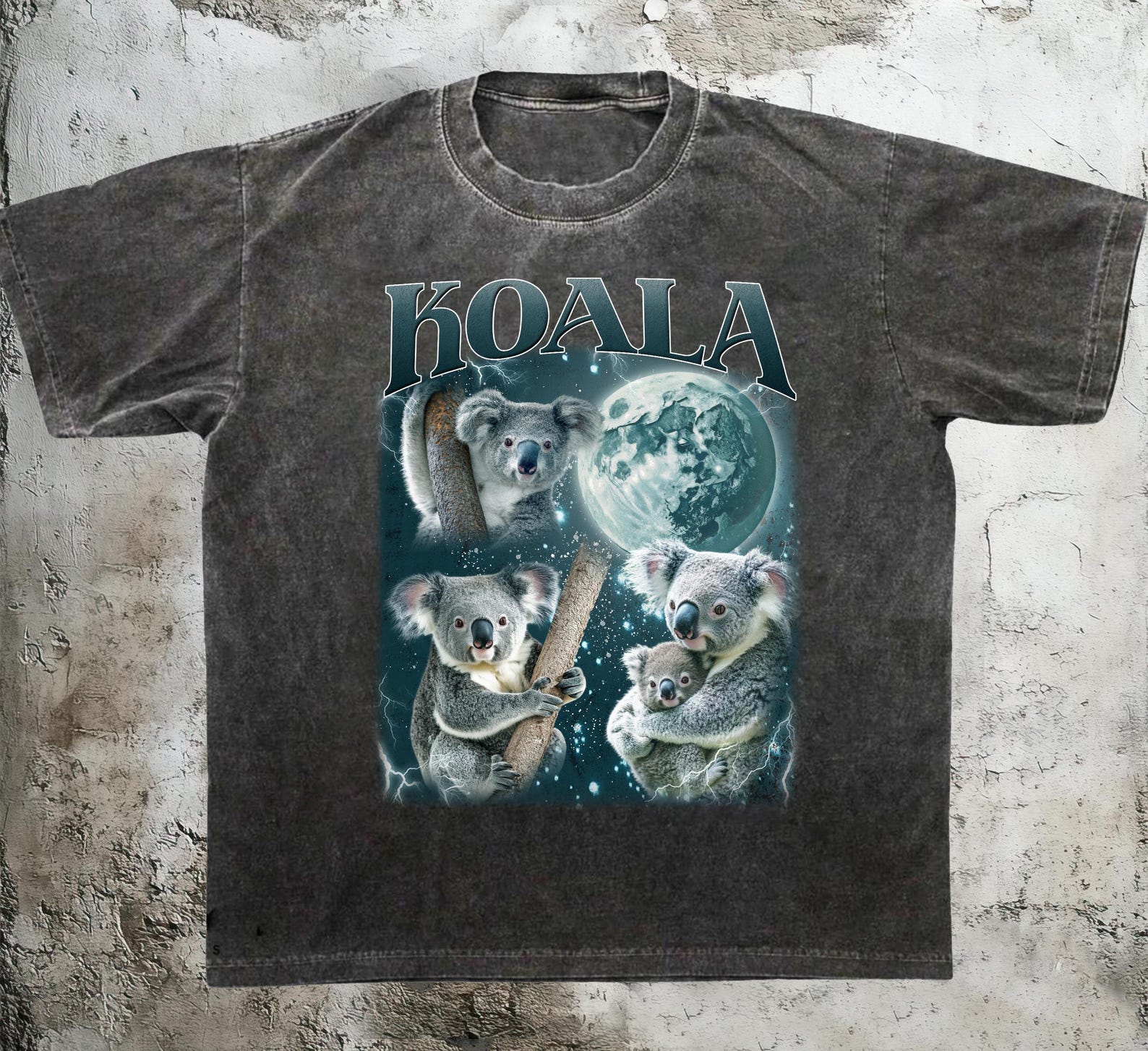 Vintage Koalas Full Moon T-Shirt, Koala Graphic Tee, Funny Koala Gift S