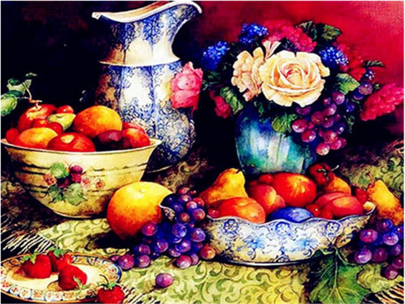 Diamond Embroidery Kitchen Flower Handmade Gift Picture Rhinestones Diamond Mosaic Full Drill Home Decor