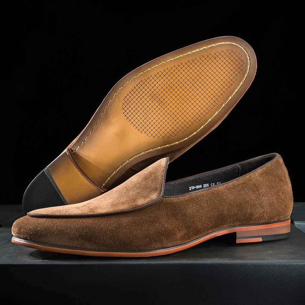 Hanmce Módní semišové Anglické ležérní boty Ručně vyráběné luxusní mokasíny Pravá kůže Pánské Stylové pánské boty Boty s prsty