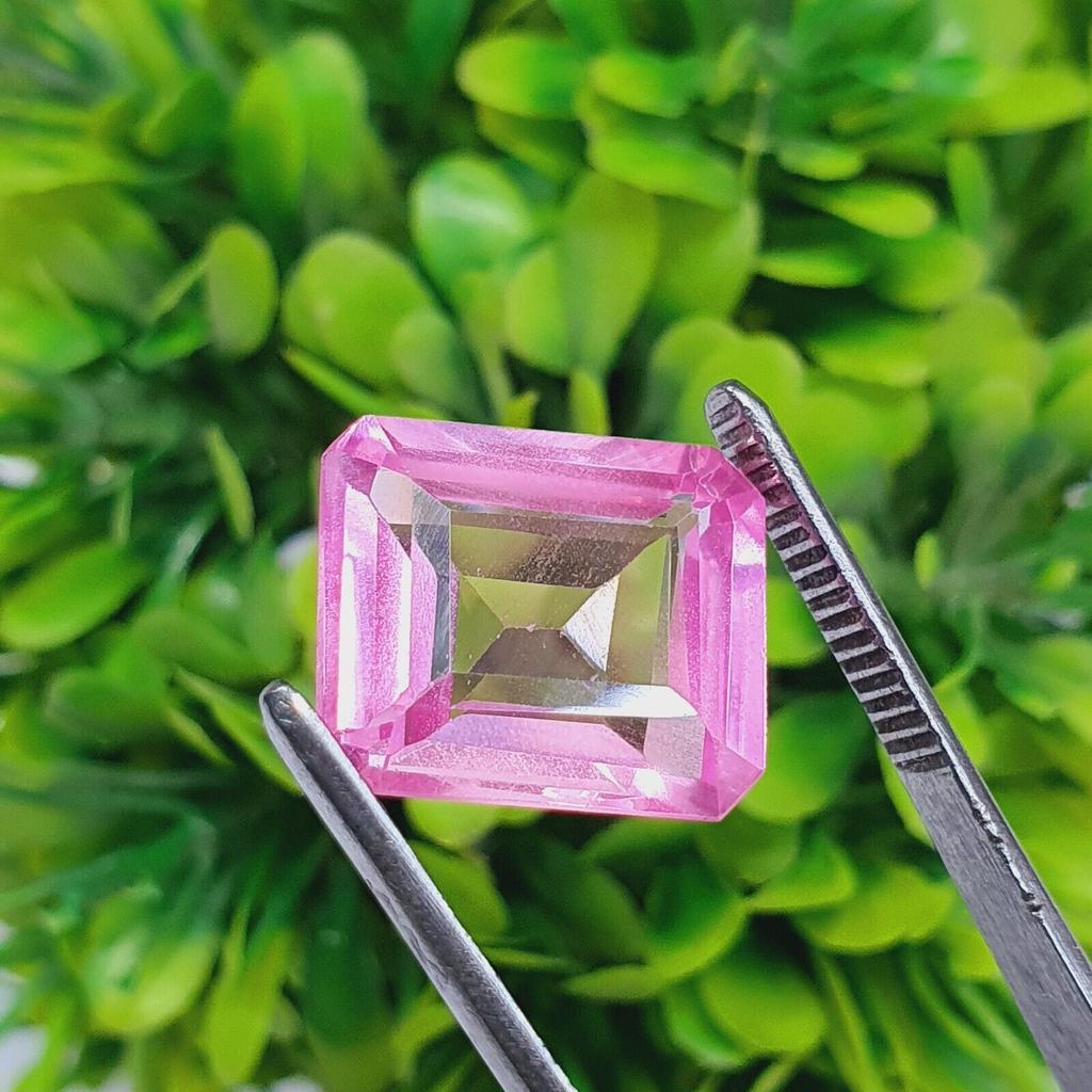 Natural Pink Tourmaline 13 Ct Emerald Shape Certified Loose Gemstone I828