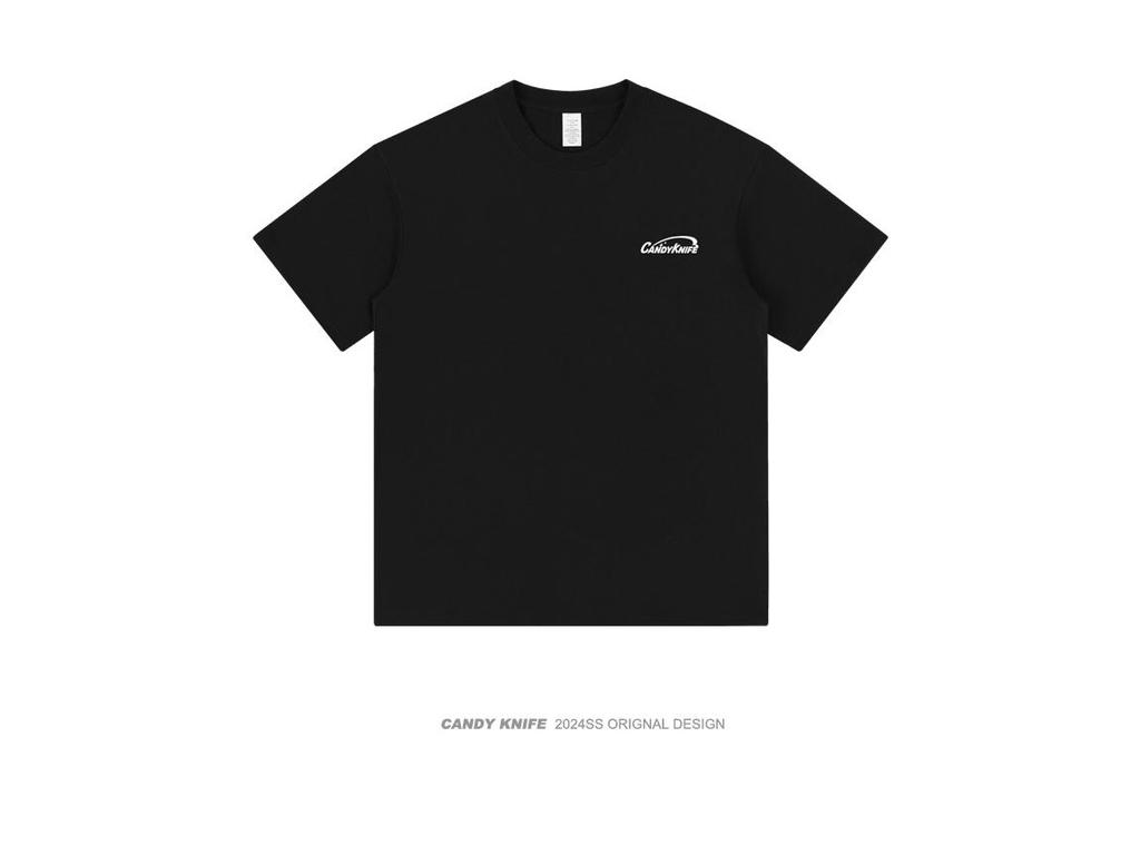 Trendy Black Couple's Oversized Short Sleeve T-Shirt - Pure Cotton, Plus Size, Korean-Style, High Street Fashion