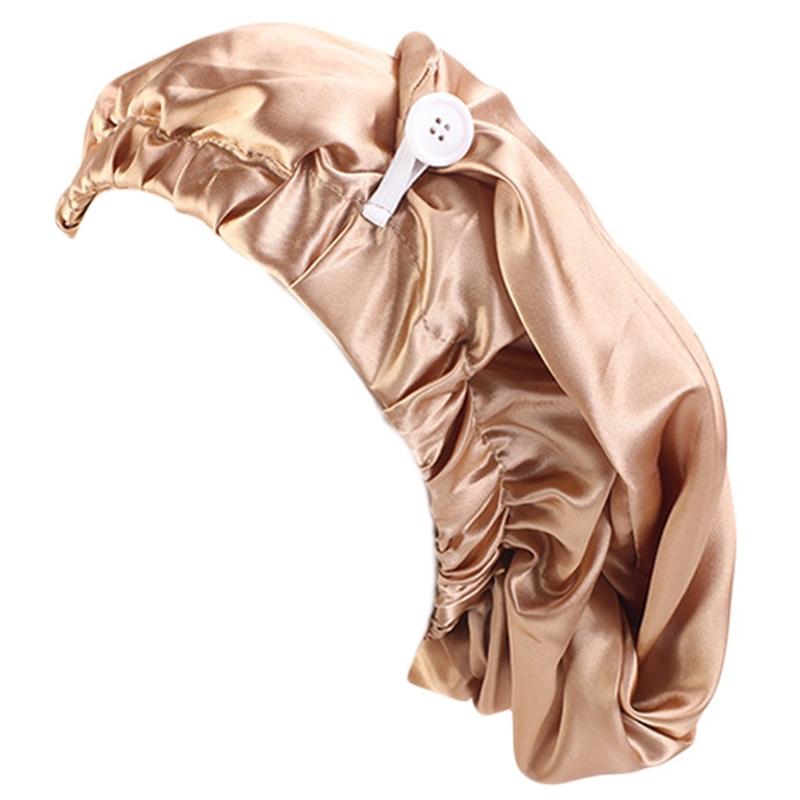 

Satin Sleep Bonnet for Braids Solid Women Extra Long Night Sleeping Cap for Head Wrap with Button for Dreadlock Curl 1
