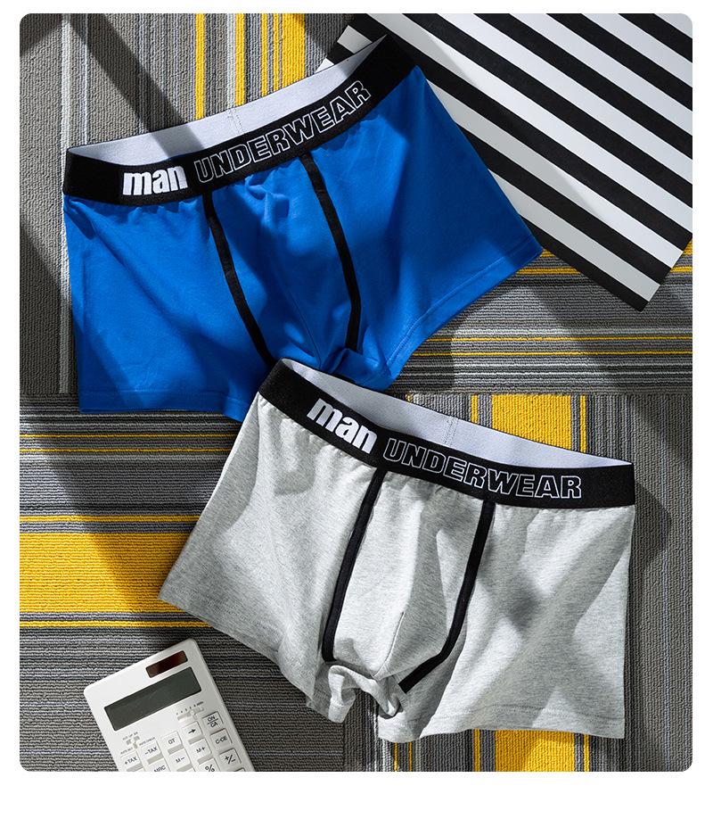 Men's Mid-Rise Pure Cotton Breathable Boxer Briefs - Youth Sports Trendy Style