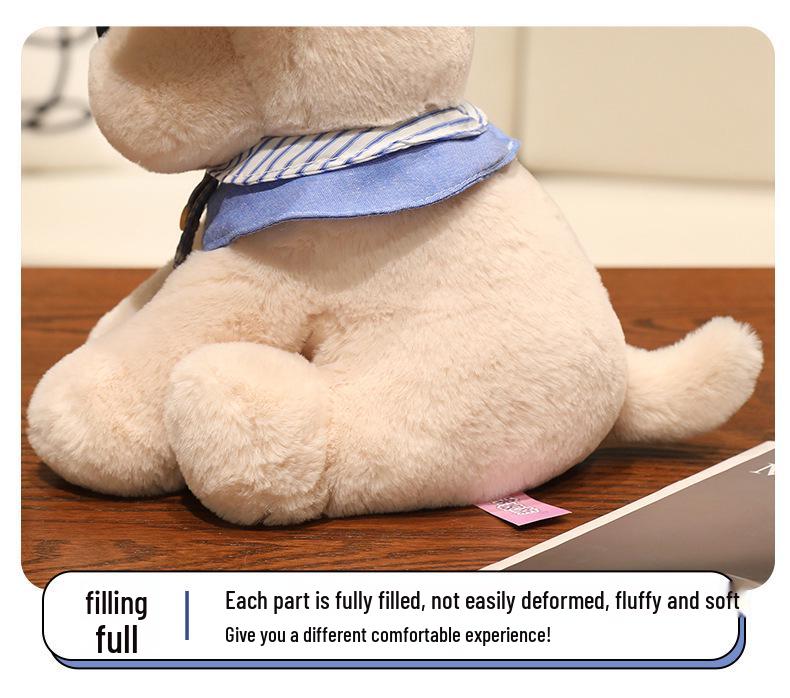 Labrador Puppy Plush Doll - Cute Sitting Pose Pillow for Girls