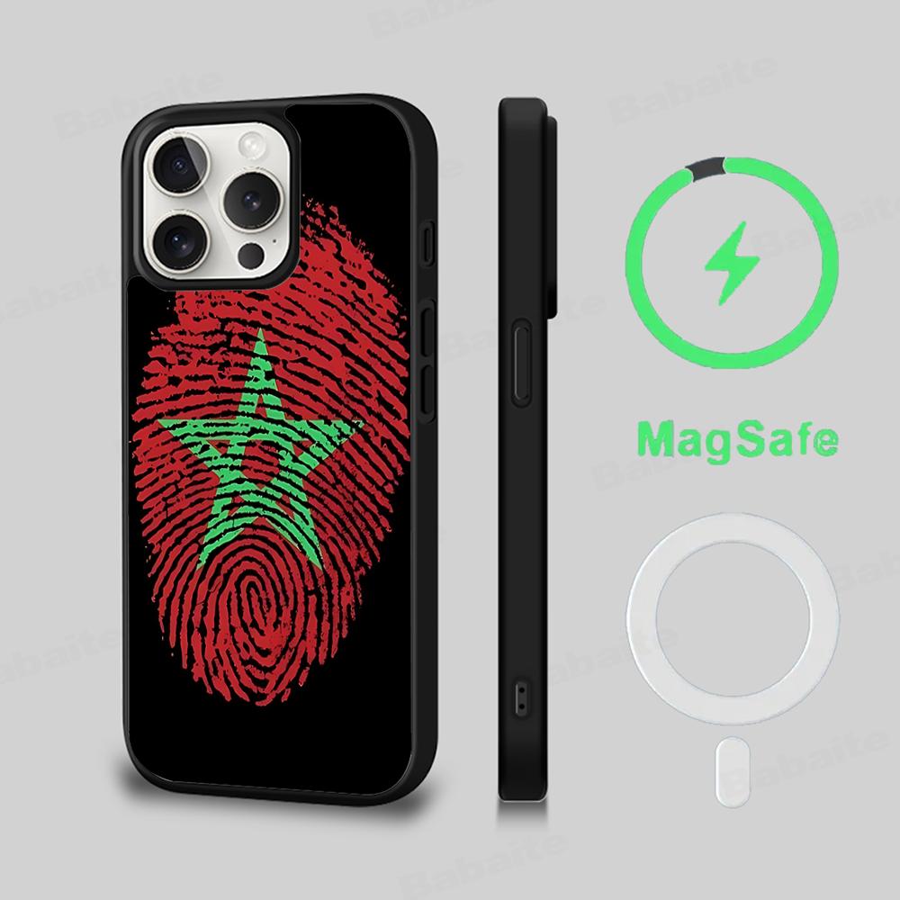 

Maroc M-Morocco Flag Phone Case Magnetic Case For IPhone 16 14 13 12 11 15 Pro Max Plus For Magsafe Wireless Charge Cover iPhone 16 pro