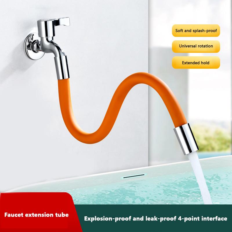 360Degree Rotation 1/2'' Faucet Extender Bathroom Adjust Free Bending Splashproof Universal Extension Tube Adapter Accessories