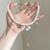 Boho Layered Pearl Starfish Shell Necklace Ocean Theme Choker For Women Summer Beach Vacation Jewelry