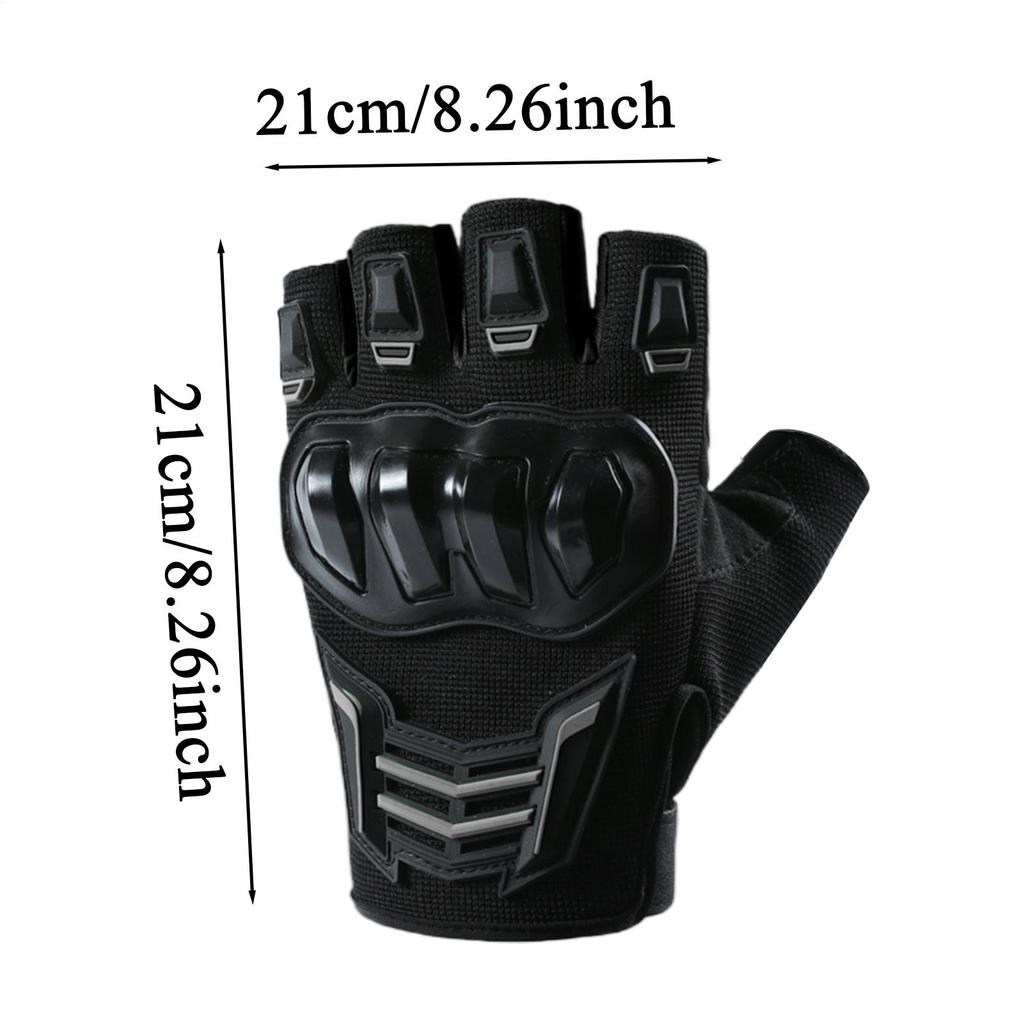 Outdoor Motorcycle Biker Anti-fall Half Finger Gloves Breathable Padded Motorcycle Mitten Anti-Slip Grip For Biking Hiking