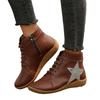 European and American foreign trade large size flat-bottomed non-slip women's short boots 2024 autumn and winter new casual outer wear round head