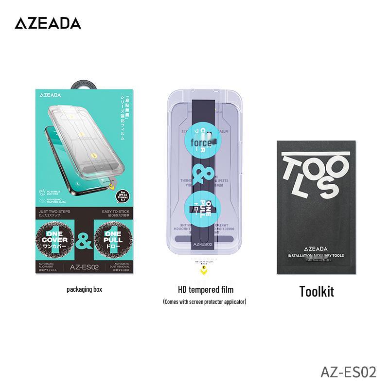 Azeada HD Tempered Glass Anti-Peep Screen Protector for iPhone 15/iPhone 16 Pro - Dust-Free, Instant Application