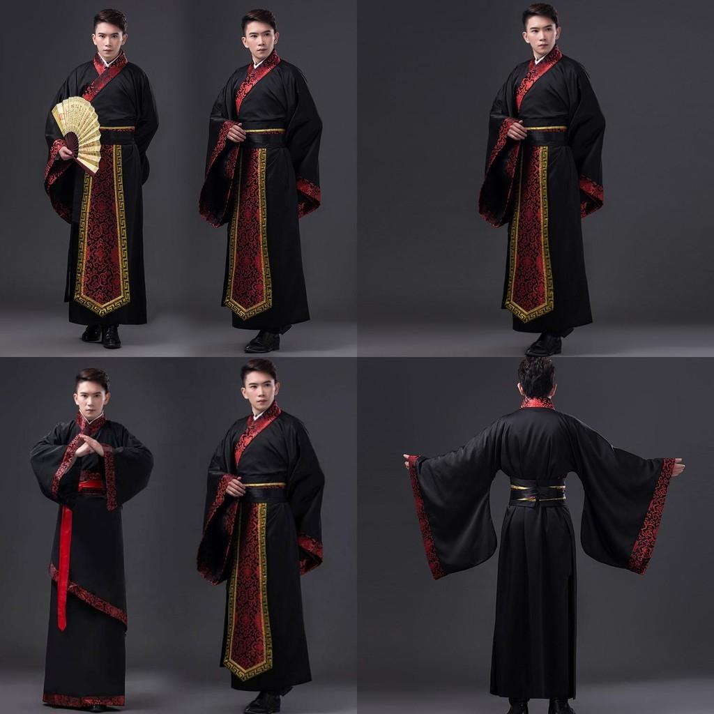 Hanfu Men Traditional Chinese Attire With Twill Fabric For Festival And Performance Use