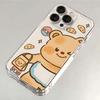 Cute Little Bear Phone Case For iPhone 17 16e 16 15 14 13 12 11 Mini Air Pro Max X XR XSMax 7 8 Plus Transparent Soft Back Cover