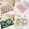 Sweet Flower Pattern Plush Absorbent Floor Mat Carpet For Home Use