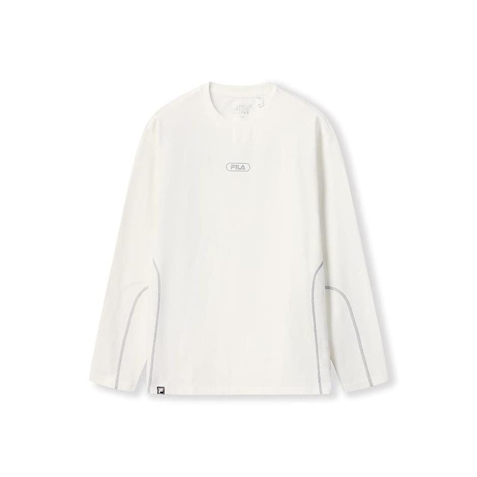 

FILA Original Casual Versatile Simple Soft Comfortable Knit Crew Neck Long Sleeve T-Shirt Men Tops Cloud-White F11M549208FIV XXL