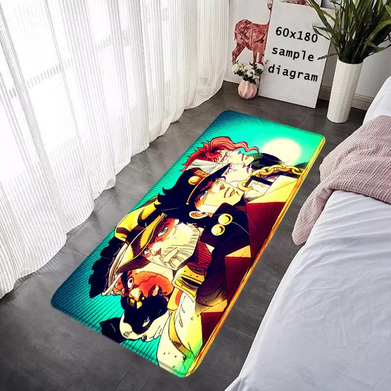 Doormat Flannel Floor Mat Indoor Foot Rug Jojo Bizarre Adventure Fluffy Bedside Mats Kitchen Corridor Carpet Ideal Balcony Decor