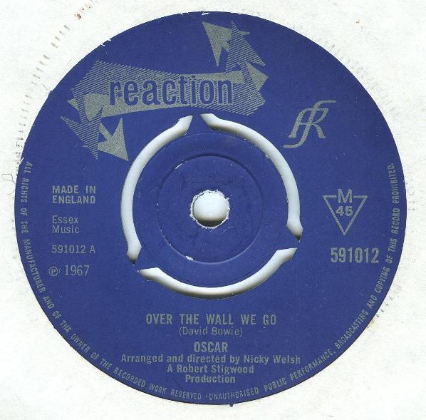 7inch Record OSCAR - Over The Wall We Go 591012 Reaction 1967 UK Pop Used
