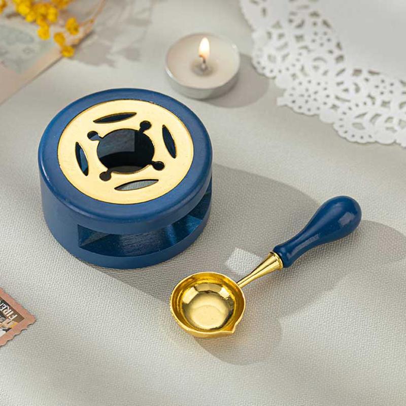 

Набор печатей из сургуча, деревянный, печь для плавления лака, со ложкой, нагреватель для плавления восковых гранул, горшочек, свадебная вечеринка, подарок для DIY, украшение