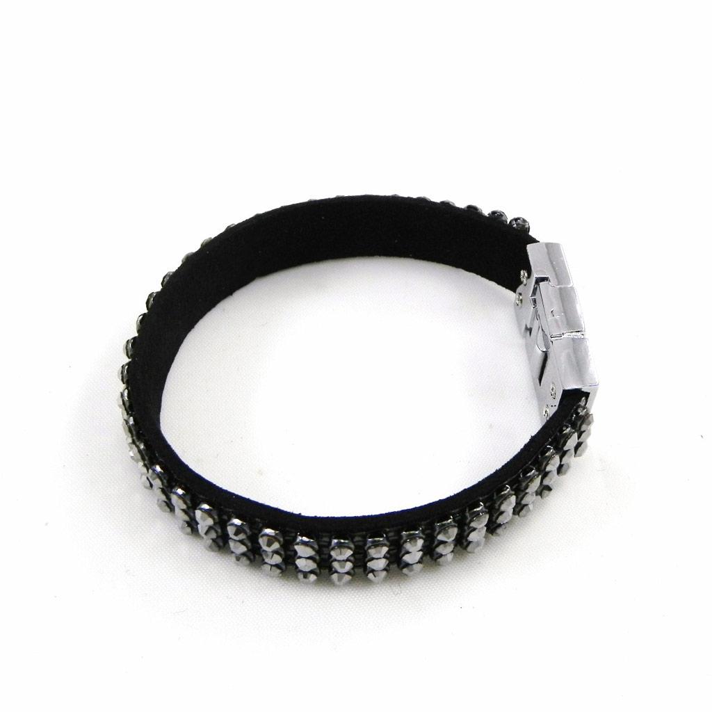Les Trésors De Lily [G7923] - Gray 'Déesse' Rhinestone Bracelet