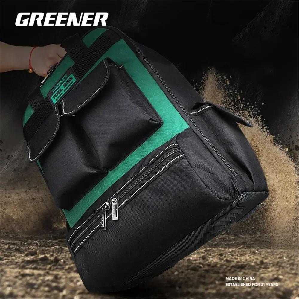 Men's Canvas Multifunction Tool Backpack Durable Portable Shoulder Bag for Electricians Carpenter Pouch Repair Work