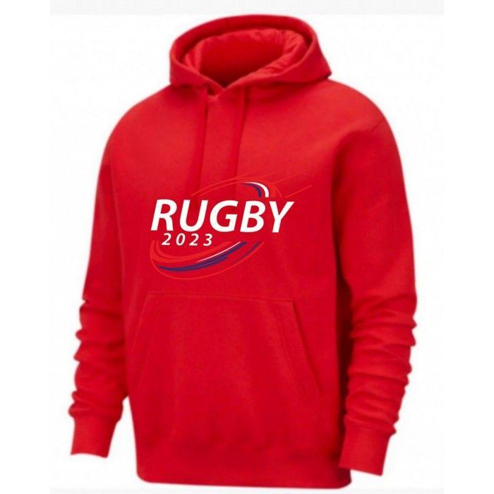 Sweat à capuche Rugby France homme rouge - - Rouge