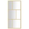 Walk In Shower Screen with Tempered Clear Glass and Gold Frame 80 X 195 Cm