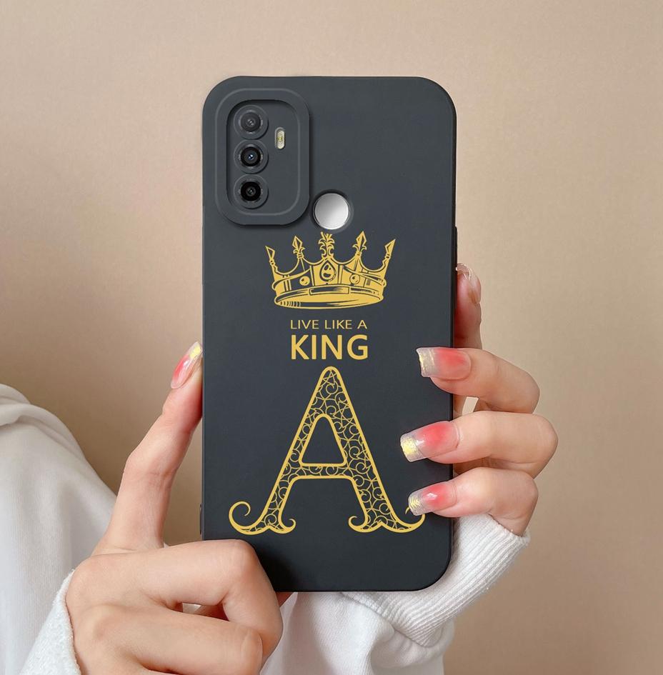 For OPPO F19 Pro+ F19S F9 F11 F15 F17 F5 F7 Case Cover Luxury Fashion Phone Bags Protective Matte Liquid Soft Silicone Crown Letters For OPPO Bumper