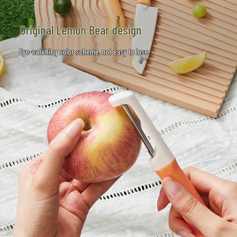 COOKER KING Stainless Steel Fruit Knife and Lemon Bear Foldable Peeler Set