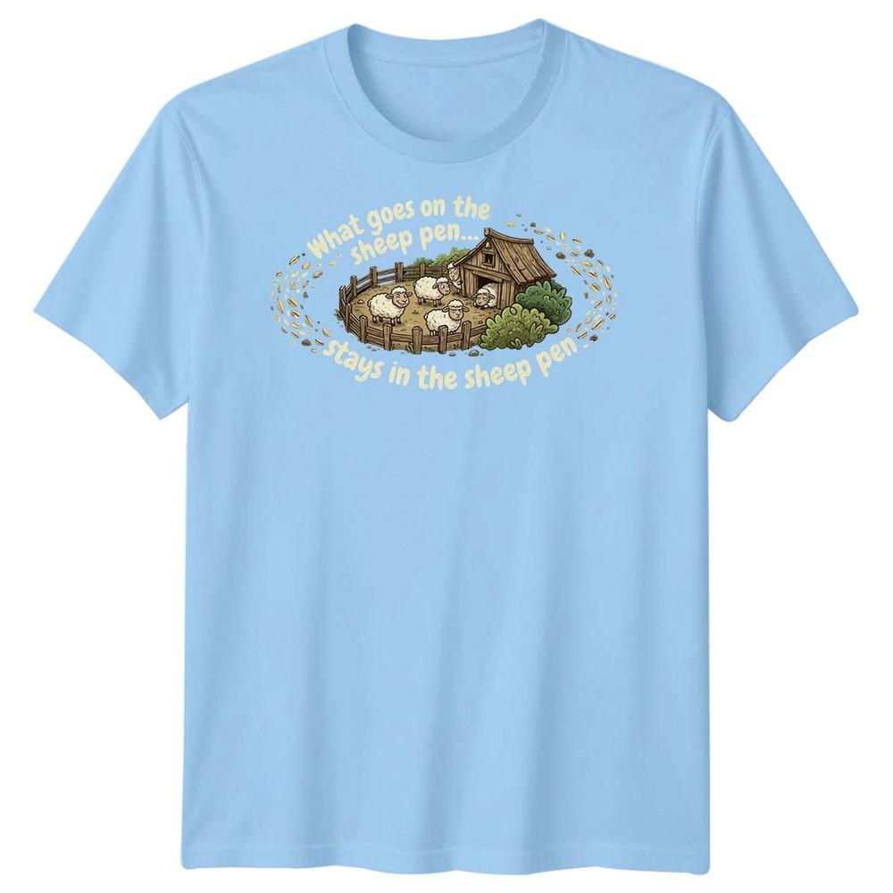 What Goes On In The Sheep Pen Farming Unisexs T Shirt Funny Sheep Farmer Gift S