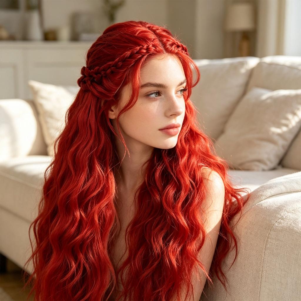 Long Red Wig for Women Cosplay and Party Costume