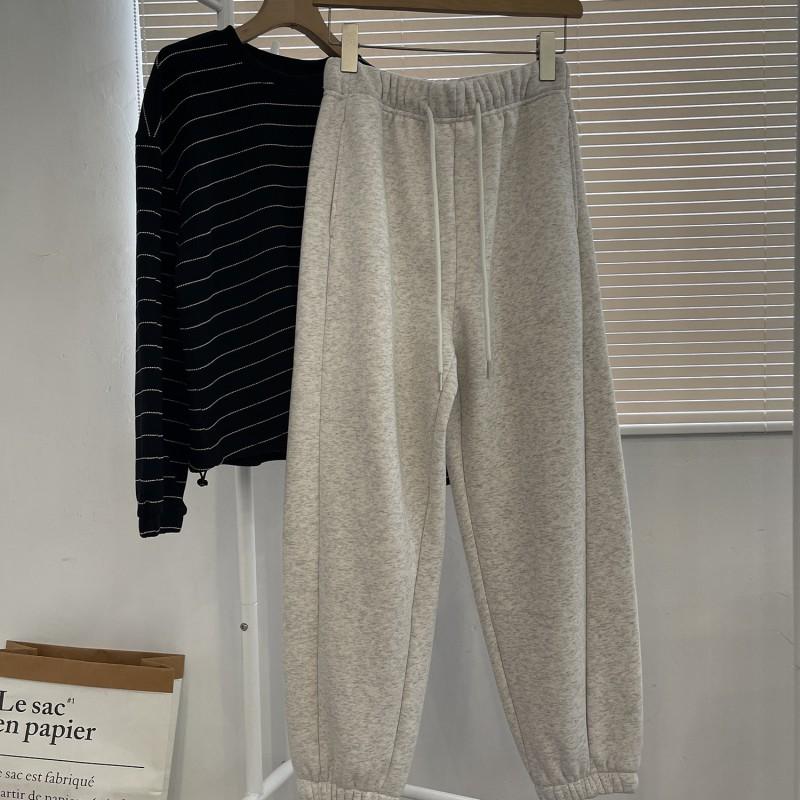 Womens Fleece Lined Sweatpants Loose Fit Tapered Pants Winter Warm Casual Trousers