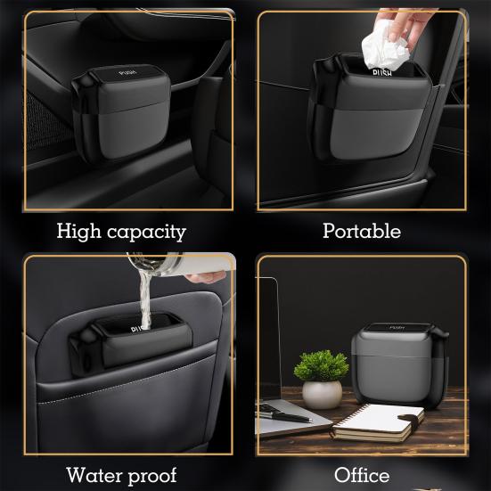 Car Door Hanging Trash Can with Garbage Bags Press Universal SUV Truck Auto