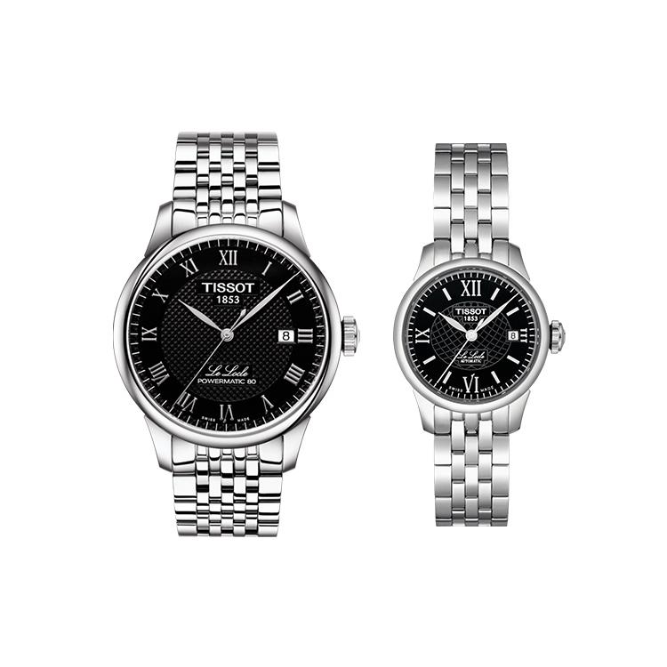 

TISSOT Le Locle Collection Automatic Mechanical Movement Unisex Watch 39.3mm Black Dial Steel Watch Case T0064071105300+T41118353