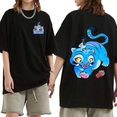 KPop Demon Hunters Cute Derpy Tiger Graphic T Shirts Fashion Vintage Short Sleeves T-shirt Women Cotton Oversized T Shirt