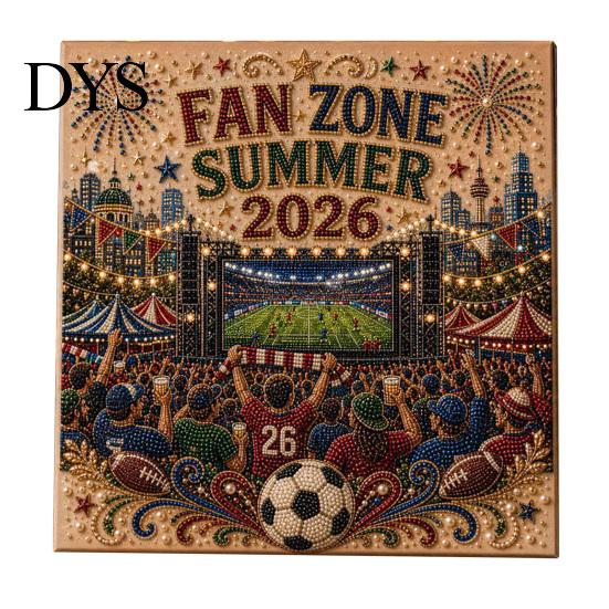 DIY Pearl Painting Football Stadium Kit, Soccer Ball Art Craft Kit for All Skill Levels Nights 3D Beginners Fans Gift Relaxing Activity