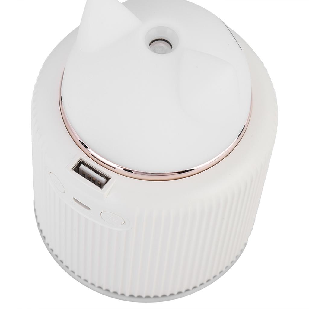 White Plastic 300ML Cat Ultrasonic   Humidifier USB Mist Mistorizer Household LED Night Light