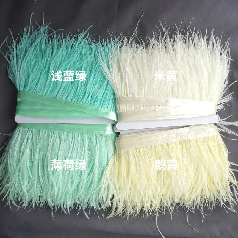 Verschlüsselter Federstoffstreifen 10-13 cm Straußenhaar Stoffkante Kleid Lateintanzrock Stoffband Hut Dekorationsmaterial