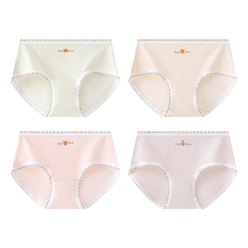 4 Pack Briefs Teenage Girls Cotton Underwear Comfort Stretchy Triangle Panties for Teens L