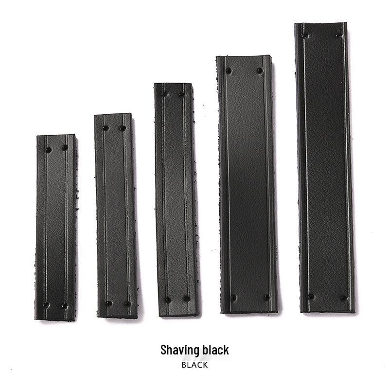 Ma Huang Shi MHS-D-8 Black Leather DIY Bag Strap Ring | Vegetable Tanned Leather Case & Self-Stitching Accessories Clip