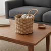 Woven Storage Basket with Handle Multi-Functional Handled Storage Basket Decorative Wicker Bin Versatile Long-Lasting
