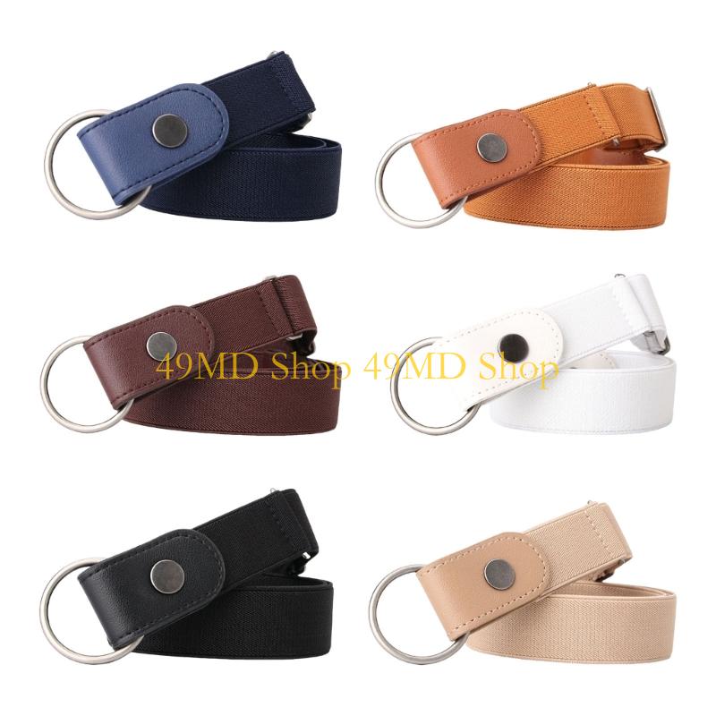 49MD 2Pcs Adjustable Stretch Waistband No Clasp Invisible Belt for Jeans Men Women