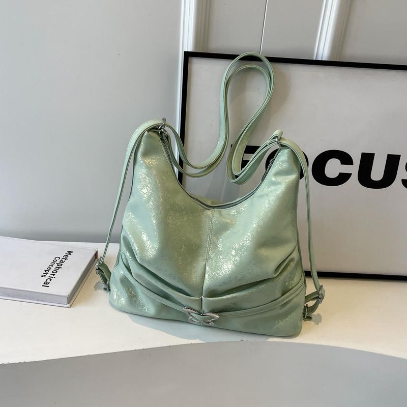 Women's shoulder bag Backpack PU material Fashion high-quality fabric soft delicate metal bow decorated book bag student white