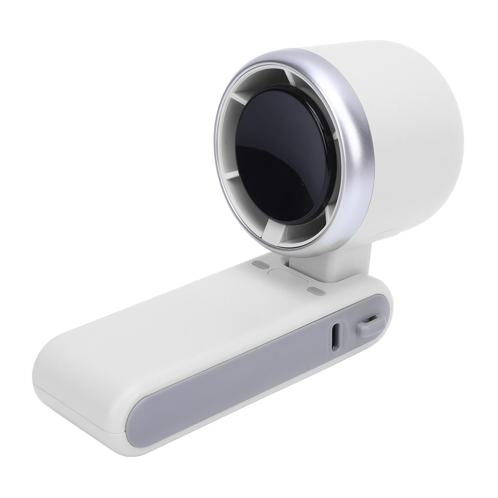 

Handheld Turbo Fan Portable Rechargeable Digital Display Foldable 5 Gear Wind Hand Fan with Lanyard белый