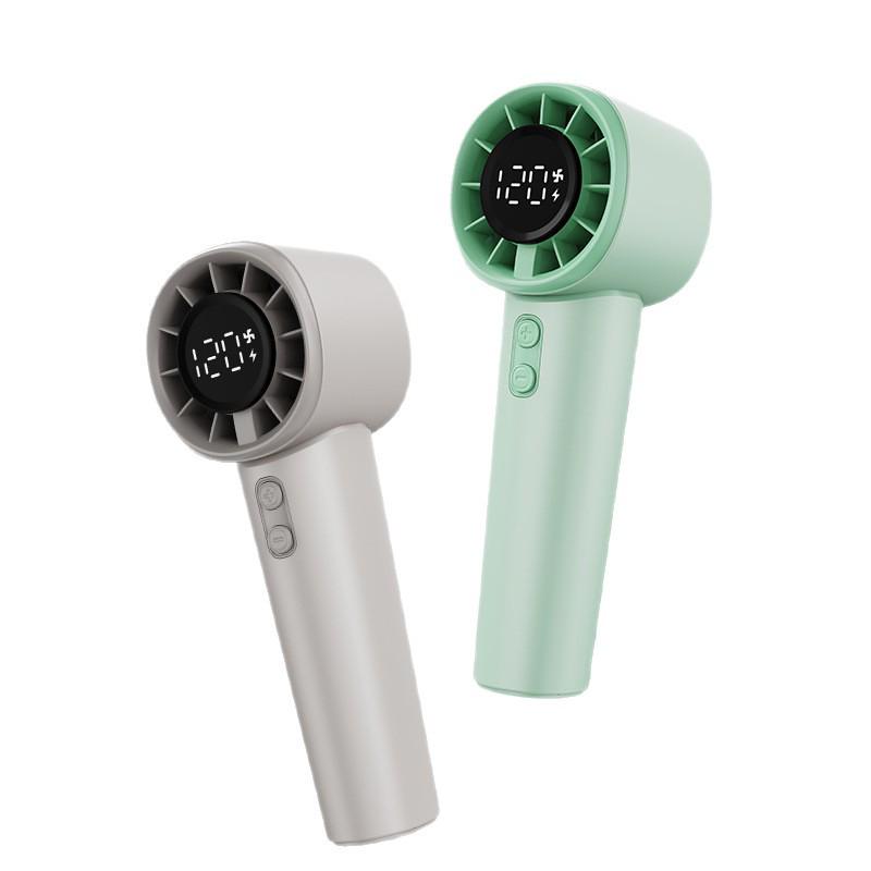 USB Rechargeable Handheld Fan with 120-Speed Levels, LED Screen, and Five-Step Adjustable Speed Control