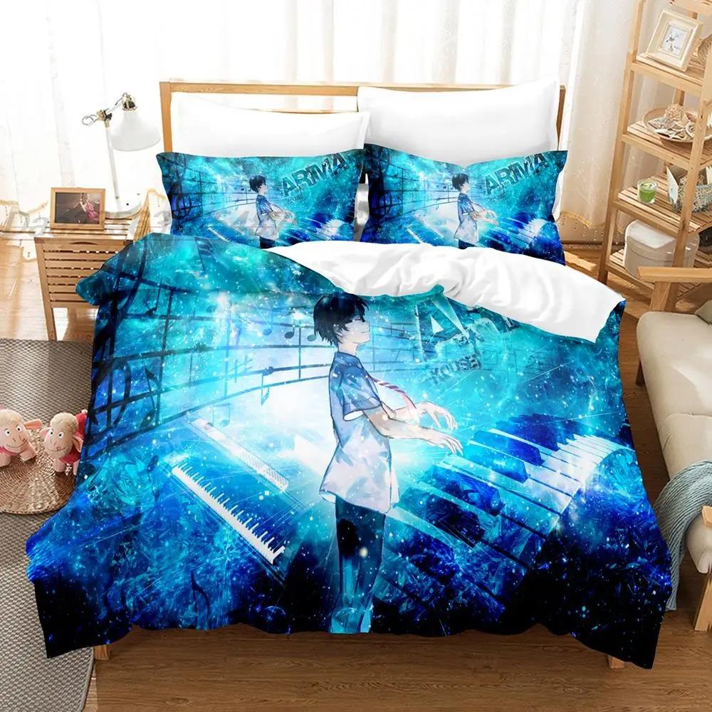 Your Lie In April Bettwäscheset Einzelbett Twin Full Queen King Size Bettset Teenager Schlafzimmer Bettbezugsets 3D roupa de cama ca