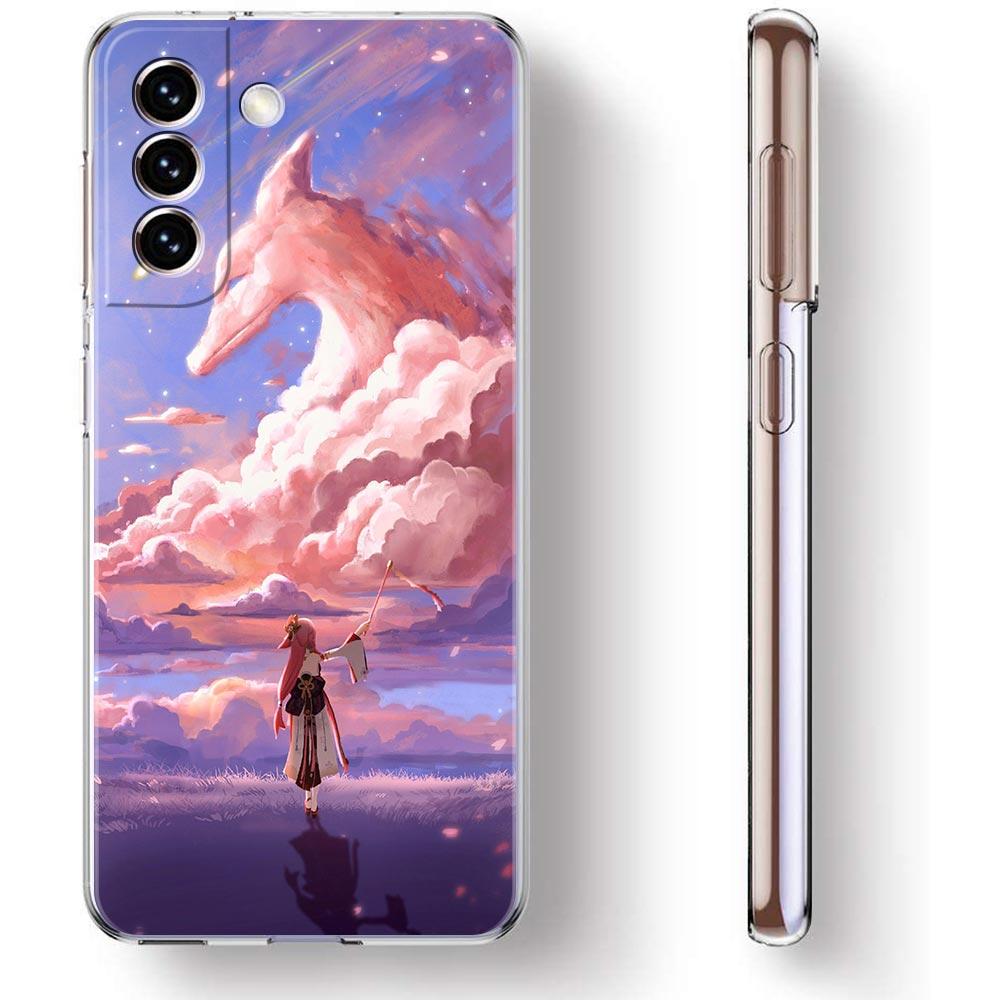 Genshin Impact Game landscape Phone Case For Samsung Galaxy S23 Ultra S22 5G S20 S21 FE 5G S10E S9 S8 S10 Plus Soft Clear Cover